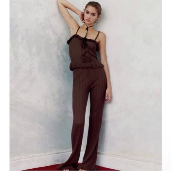 Zara knit set in brown, top and bottom NWT - Picture 1 of 6